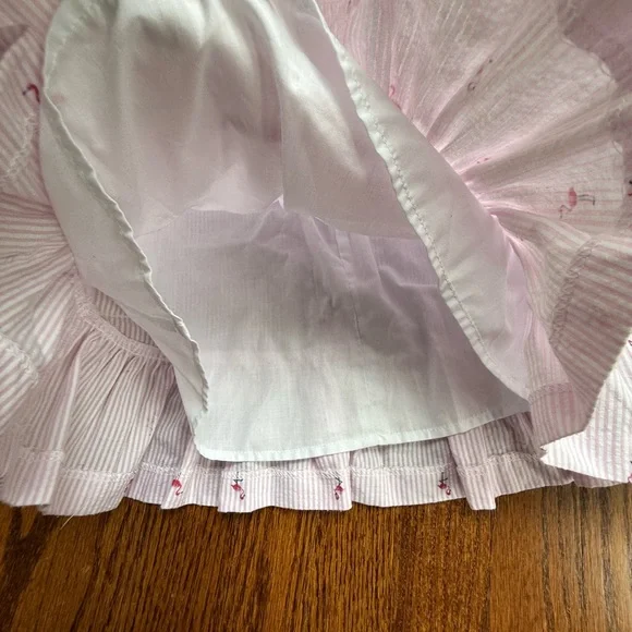 Florence Eiseman Seersucker Flamingo Print Dress 4T - Picture 6 of 9